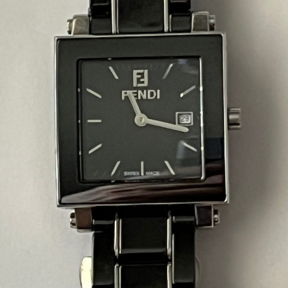 Fendi Black Ceramic Square 25 mm Womens Watch F621210 main image 7